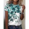 Fashion Flower Floral T-Shirts 3D Print Women New O-Neck Short Sleeves T Shirt Streetwear Y2k Harajuku Tees Tops Female Clothing