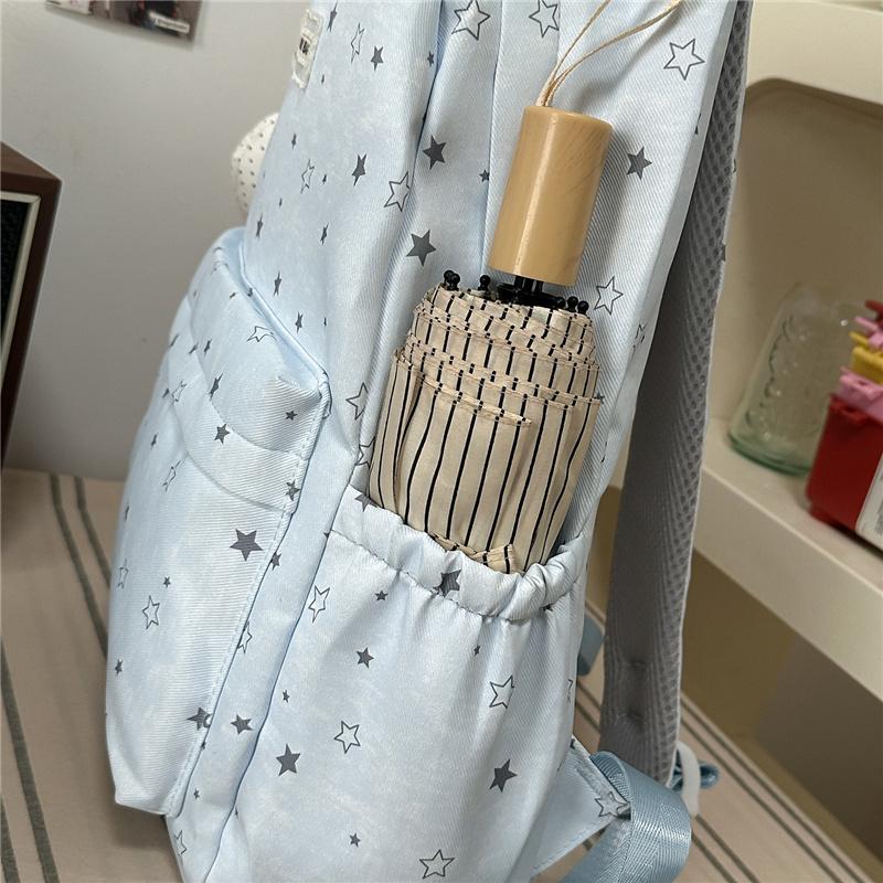 Cute Star Print Backpack for Women Lightweight Casual Daypack Travel School Bag with Multi Pockets