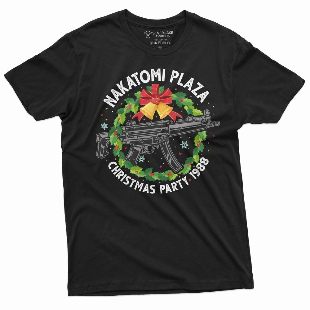 Mens Nakatomi Plaza Shirt Christmas Party 1988 T-Shirt Christmas Movie Tee Unisex T-Shirt L