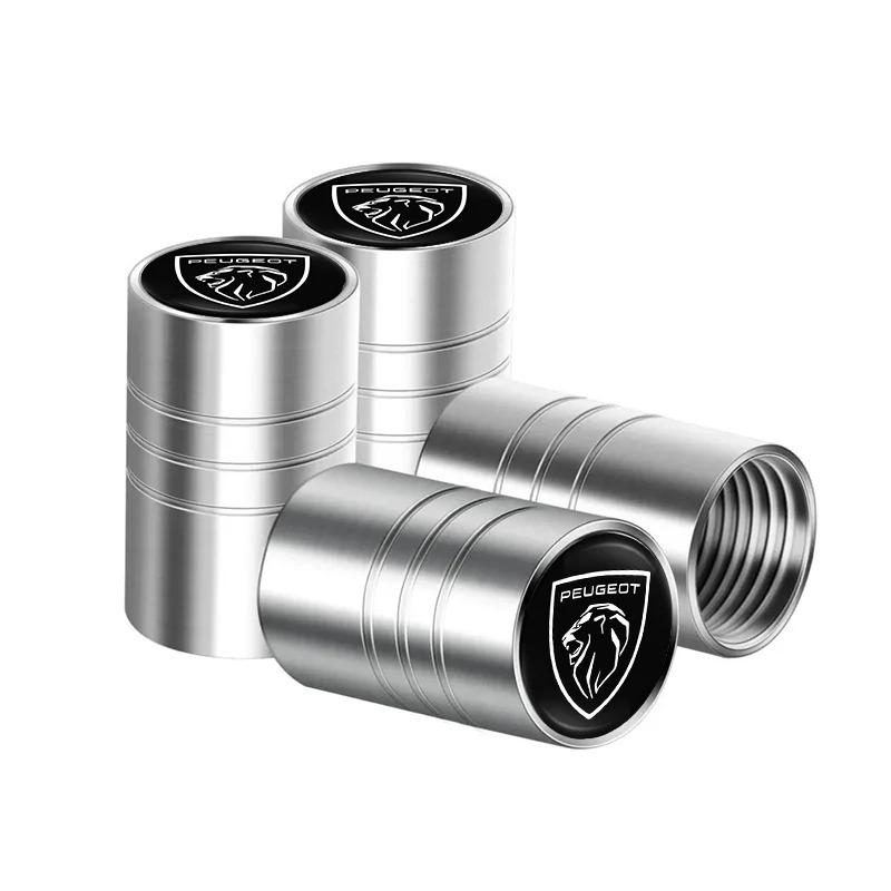 4PCS Aluminum Alloy Car Tire Valve Stem Caps For Peugeot 206 207 307 308 408 508 2008 3008 5008 Wheel Dustproof Decor Covers