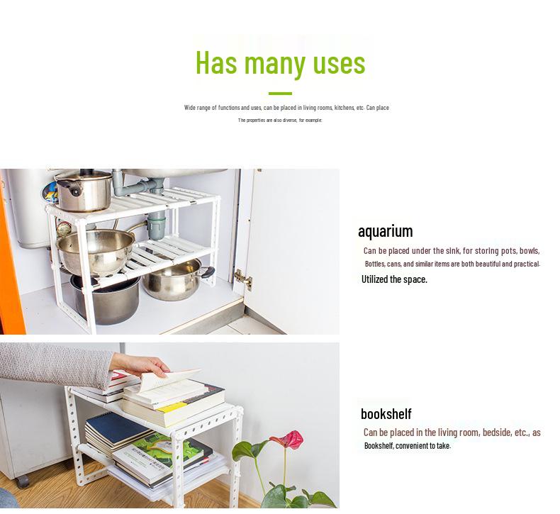 Retractable Under-Sink Multi-Layer Bathroom & Kitchen Storage Rack