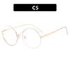 Eyeglasses Frame Half Geometric Design Trendy Round Shape Blue Blocking Light