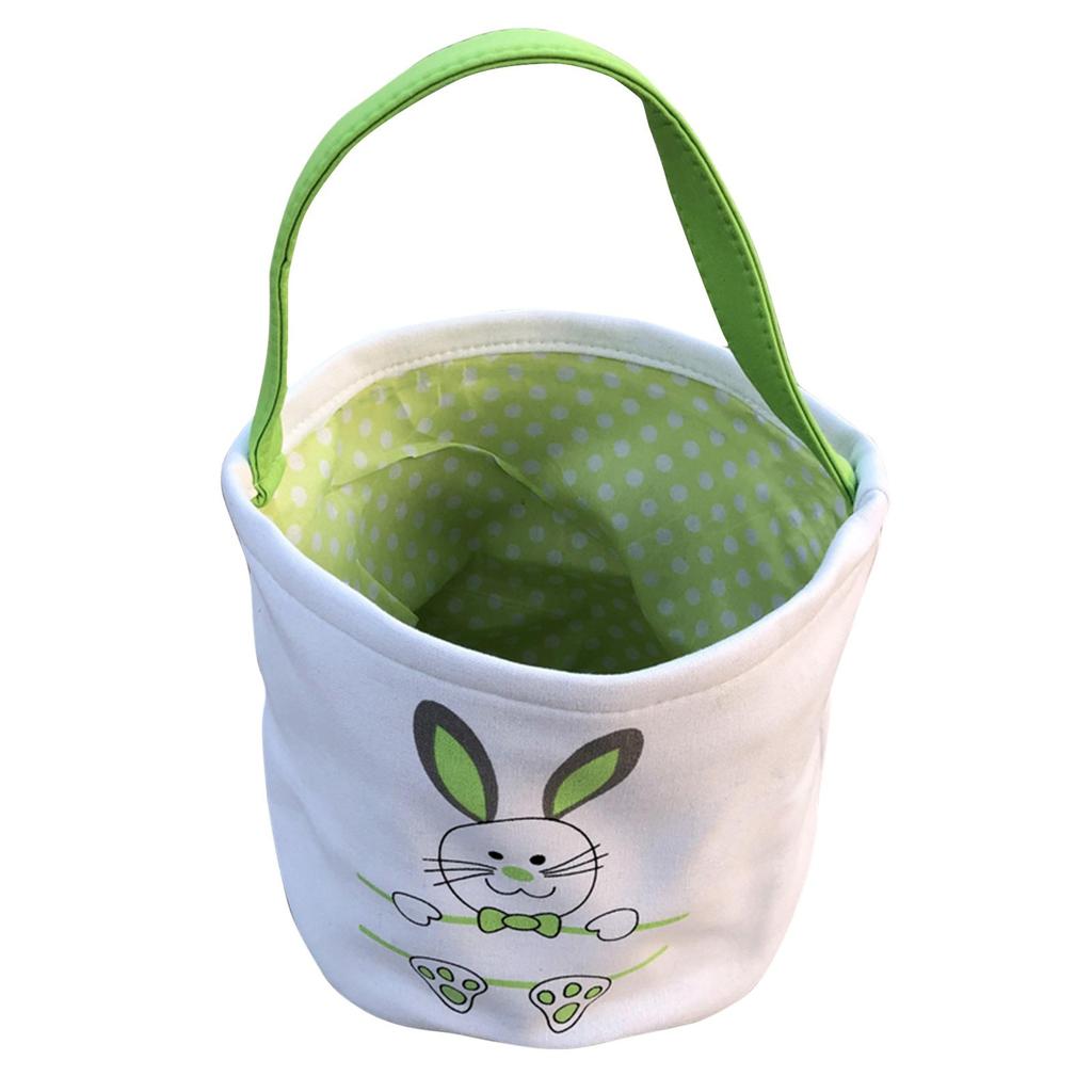 Easter Basket Holiday  Bunny Printed Canvas Gift Carry Candy Bag