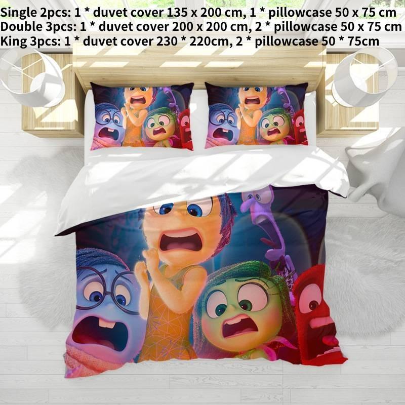 Entzückendes Alles steht Kopf 2 Bettwäsche-Set für Kinder Cartoon Anime Druck Weich und gemütlich