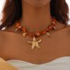 Starfish Conch Pendant Irregular Chain Necklace Bohemian Jewelry  Summer Beach Vacation