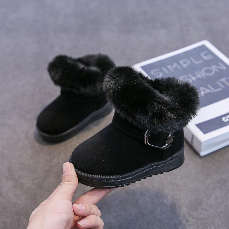 2025 Winter Fleece-lined Girls' Snow Boots - Warm Short Boots for Kids