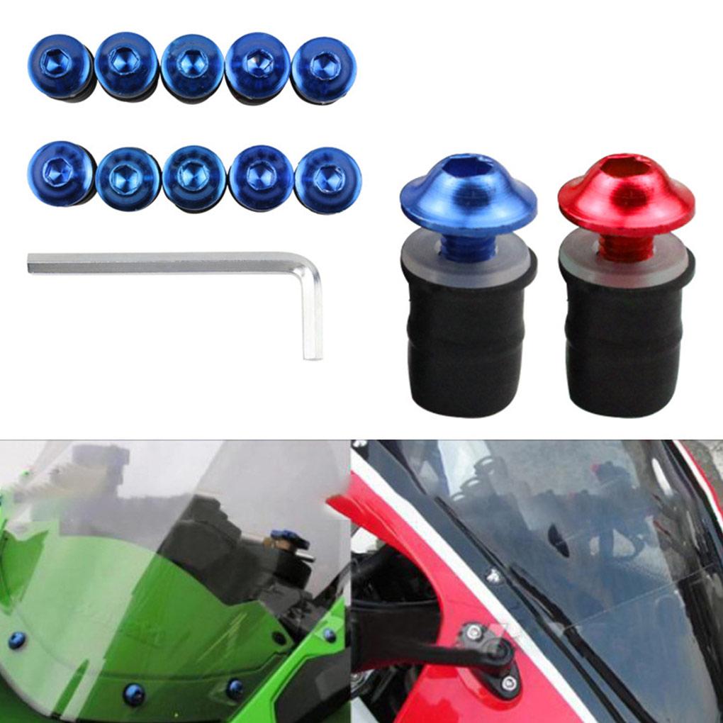 10 Windshield Screw Nut Motorbike Windscreen Bolts Assorted Kit Motorcycles Repair Upgrade Modified Spare Parts