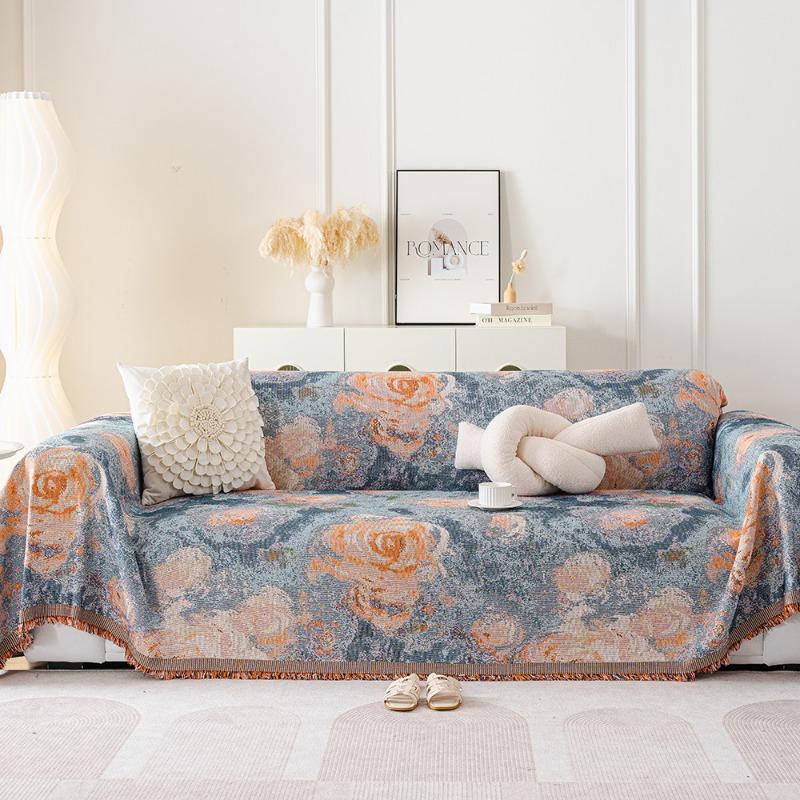 Nordic style sofa cushion, universal in all seasons, summer seat cushion towel, straight row cover cover cloth towel, backrest blanket