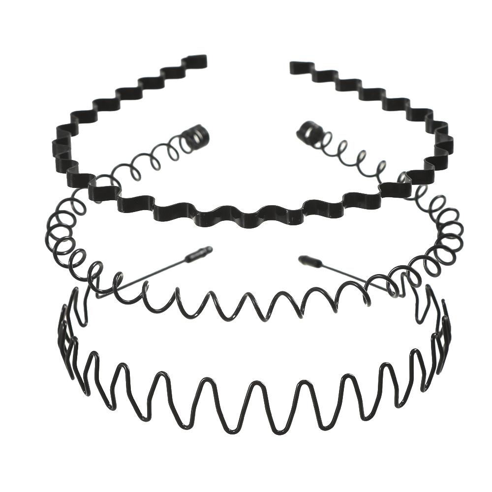 3/6 Stück Metall-Haarreifen Welle-Haarband Haarreif Sport Mode Haarband Unisex Elastisch Rutschfest Einfache Kopfschmuck-Accessoires