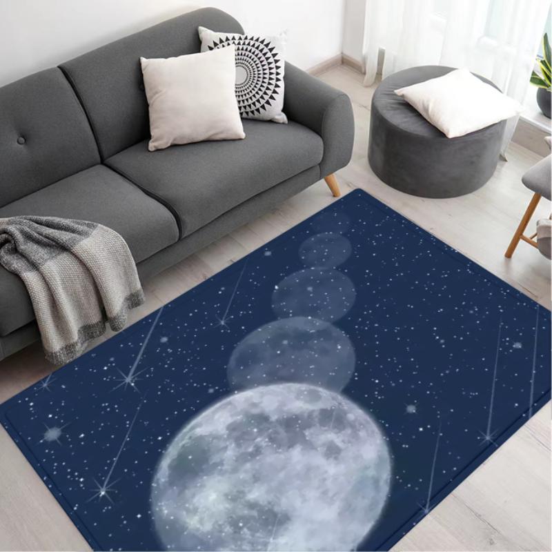 Space Planet Print Floor Mat Home Decor Anti -Fouling Accessories Living Room Kitchen Corridor Door Mat Bedroom Room Sofa Rug