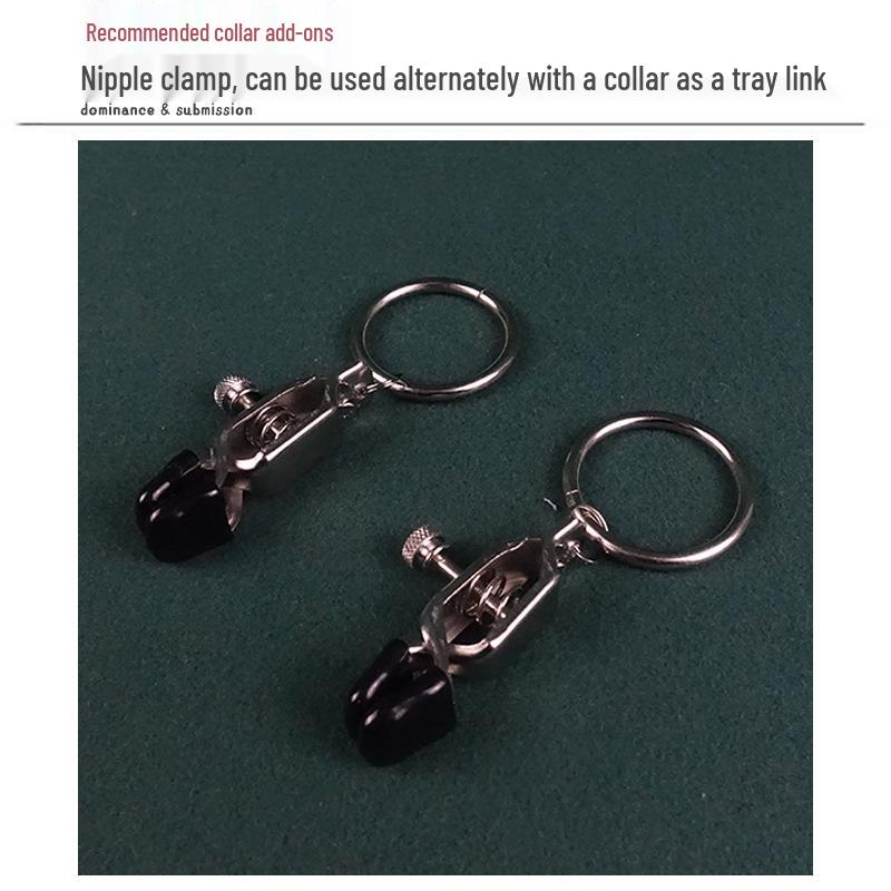 Colar com Pinças Eroticas Ponderadas para Treinamento de Escravo Masculino