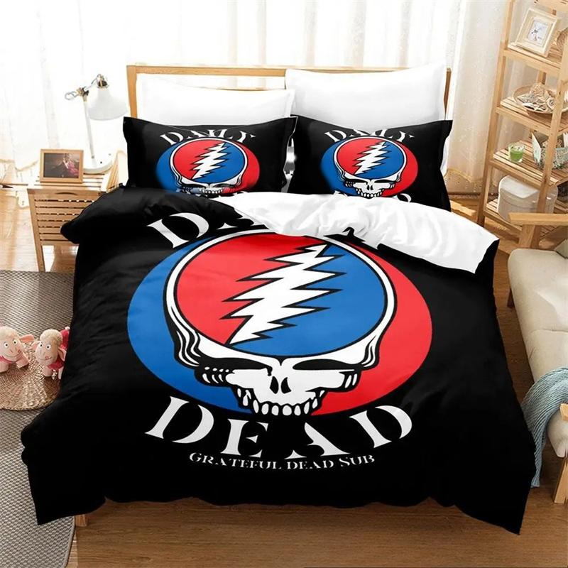 

Modern Durable Twin Queen King 3D Skull Grateful Dead Boys Girls Size Bed Adult Home Textileextile Quilt Comforter (quilt)-EU Single(135*200cm)3pcs