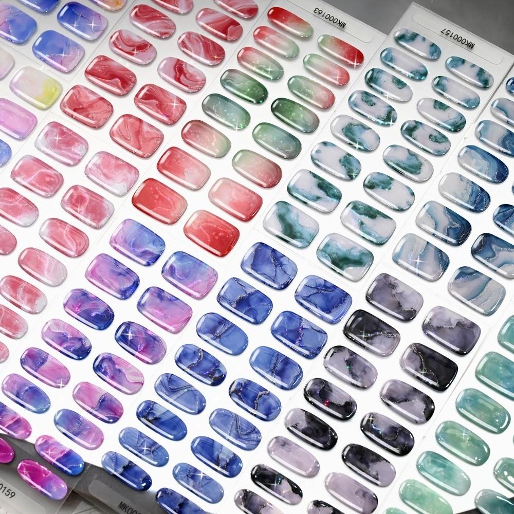 Self-Adhesive Manicure Stickers 16 Tip Full Cover Nail Wraps New UV Polish Nail Strips  Women