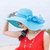 Summer Women Big Brim Straw Bow Hat Sun Fashion Wide Brim Floppy Panama Cap Outdoor Foldable Uv Protect Travel Femme Beach Hats