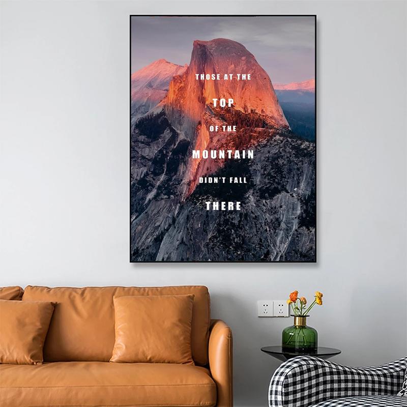 Montagna Citazione motivazionale Pittura su tela Poster e stampe ispiratrici Immagine di arte della parete per la decorazione della parete del soggiorno Cuadros