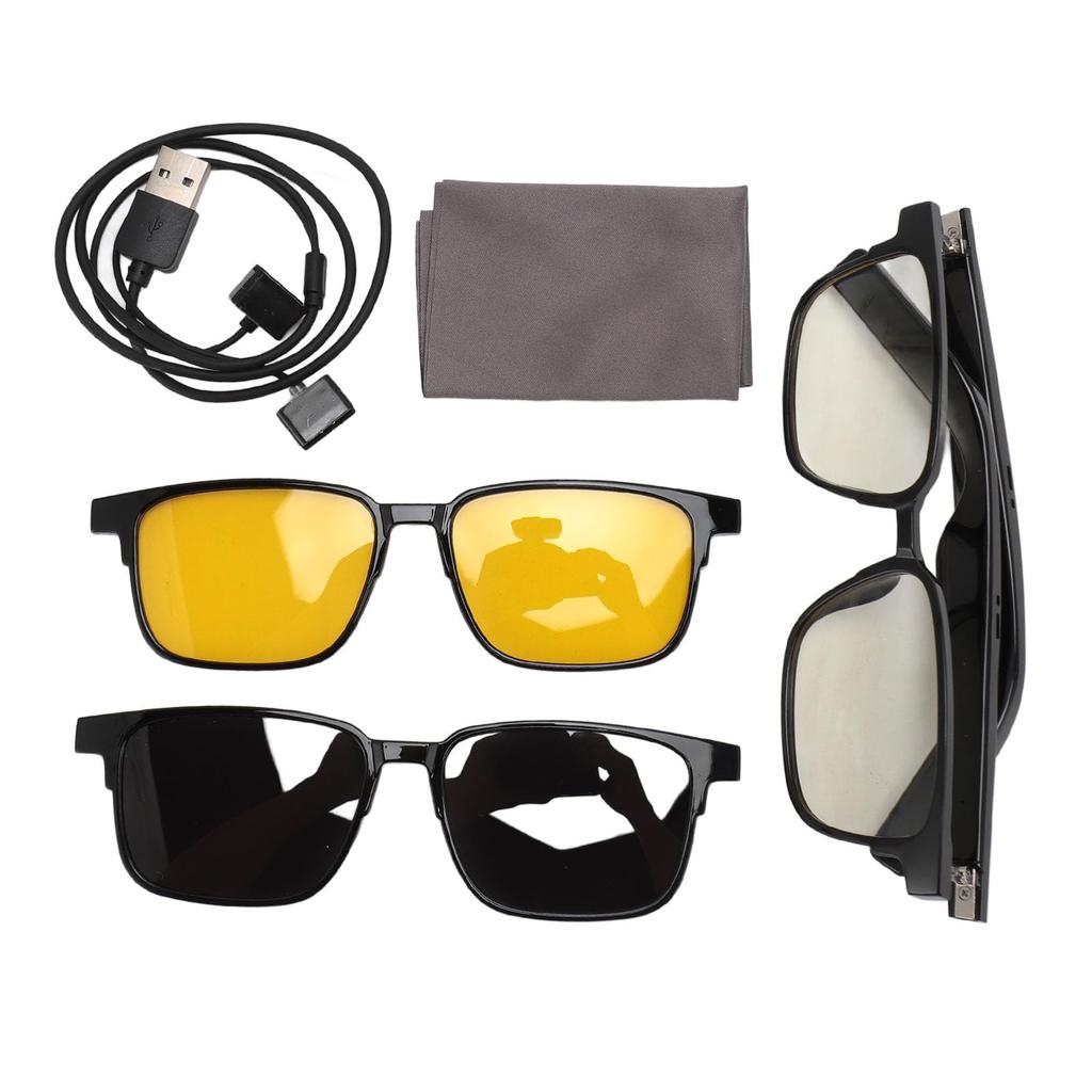 Smart Glasses with Blue Light Polarized Microphone and Touch and Voice Assistant 6 Hours of Unisex Smart Sunglasses for Outdoor Use Polarized Night