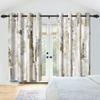 2pcs/set Retro Rural Sawdust Window Curtain Gradient Ink Wash Home Bedroom Living Room Decor Blackout Polyester Fabric Curtains