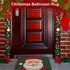 2025 Christmas Bath Rugs Anti-slip Santa Claus Bath Mat Bathroom Door plush bath rug For Home Kitchen Festival Decoration