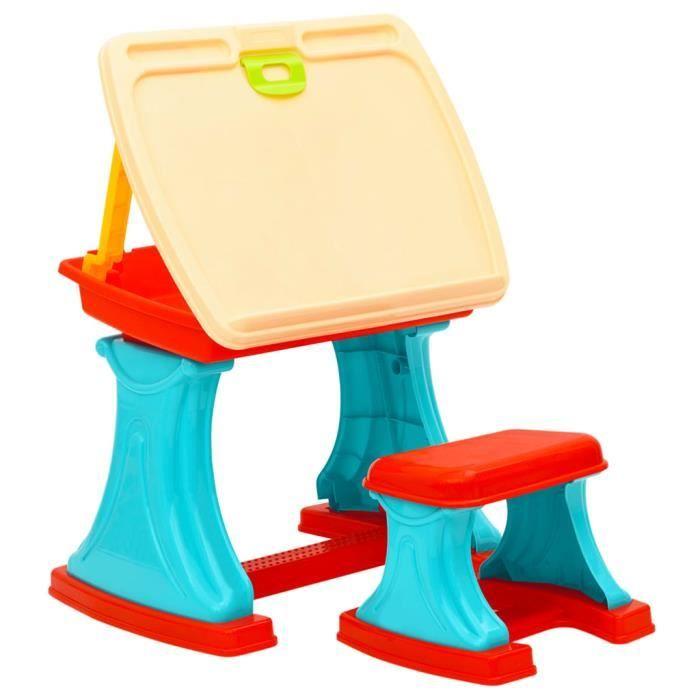 Bureau et Chevalet d'Apprentissage - vidaXL - 80343 - Réglable - Multicolore - Avec Chaise