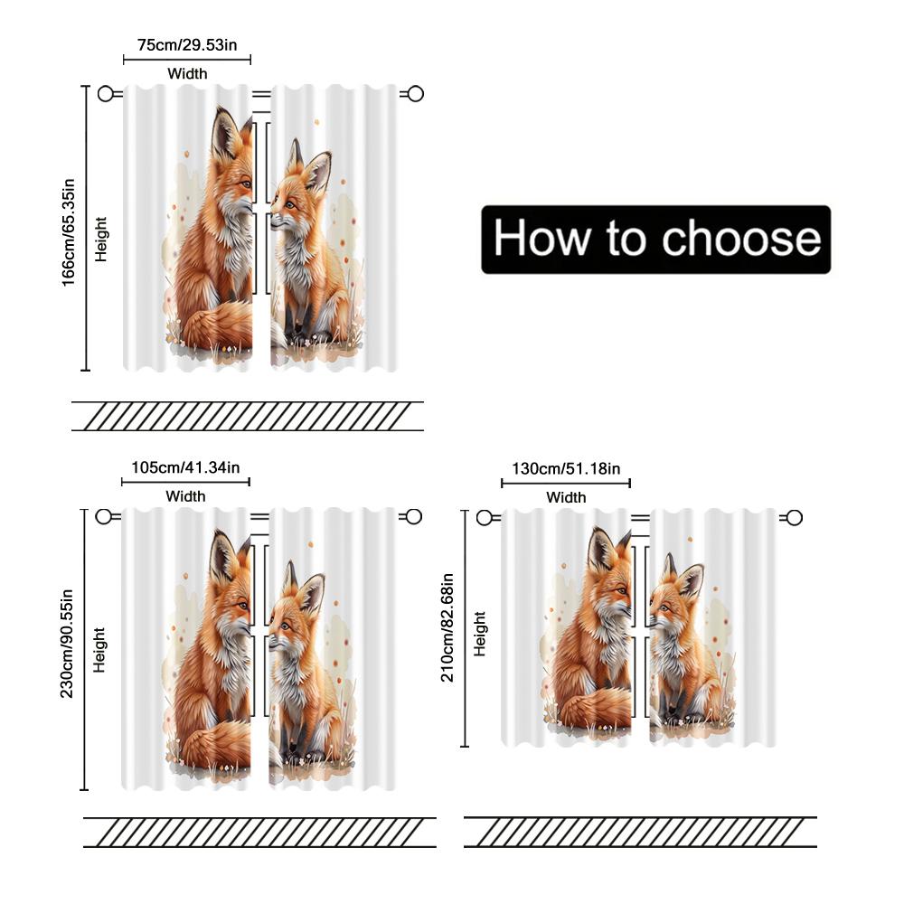 Set Of 2 Filtering Curtains Excluding Rods Non Movable Without Batteries Mama Fox Little Use Bedrooms Curtain Polyester Perfect For Sleeping Area