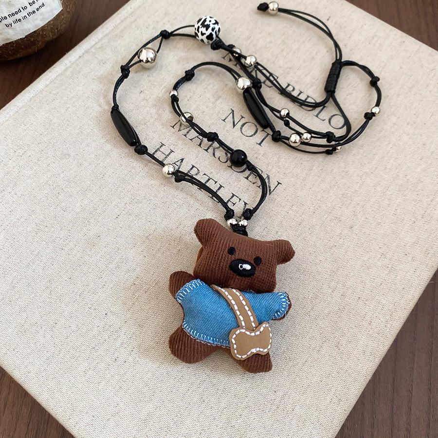 Beaded Apple Coffee Cup Pendant Necklace - Minimalist and Sweet Sweater Chain
