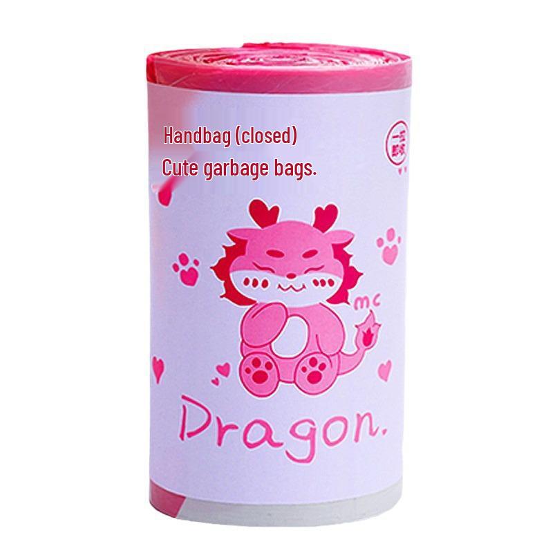 Cartoon Blue Heart Rabbit Drawstring Garbage Bags - Large, Thickened, Automatic Closing for Kitchen