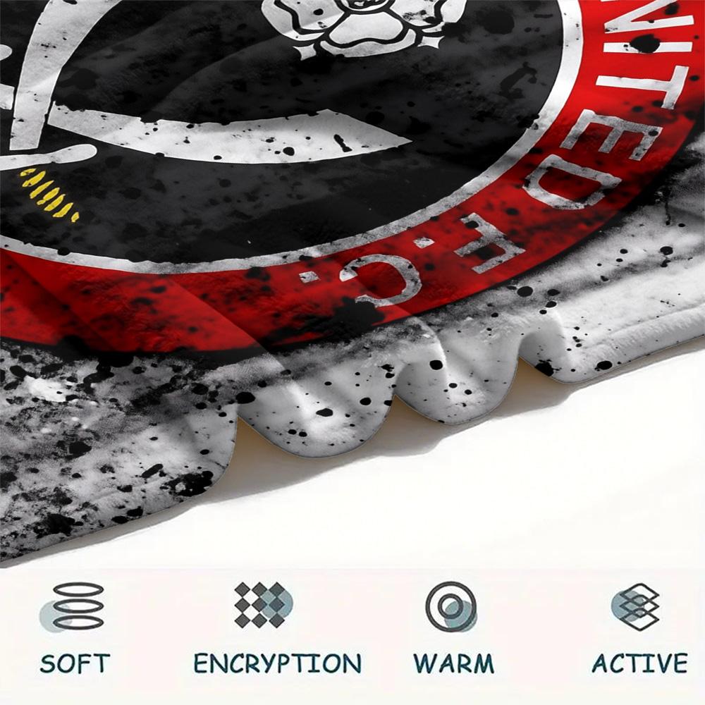 Sheffield United Football Club Print Flannel Blanket, High Quality Comfortable for All Seasons, Home Decor, Warmth and Comfort