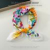 Elegant Cashew Small Square Scarf Cherry Floral Printed Silk Scarf Scarf Hair Band Flower Square Handkerchief Beach