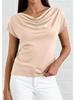 European and American Women's High Neck Summer Pullover T-shirt