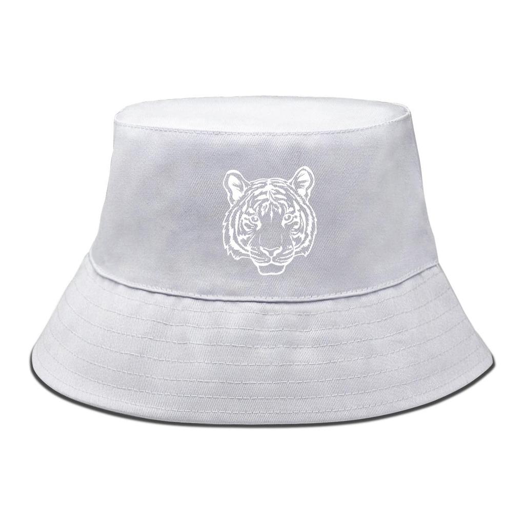 Bucket Hat mit Weißem Tigerkopf-Print Bucket Hat , Tier Herrenhut Leichtgewicht Frühling Strand Strandkappe