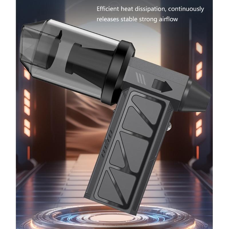 Portable 130000RPM Handheld Blower Fan Featuring LED Light Digital Display 4 Speeds for Camping Outdoor Activities