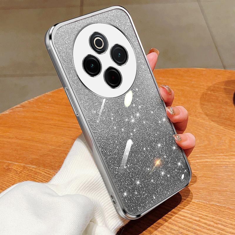 KEYSION Luxury Plating Glitter Phone Case for IQOO Z10 5G Transparent Soft TPU Shockproof Back Cover for IQOO Z10