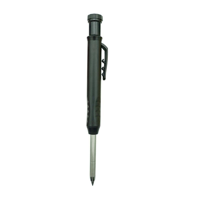 Metal Deep Hole Woodworking Pencil with Quick-Drying Graphite Lead and Push-Button Design