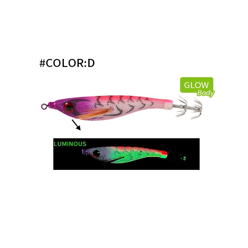 99mm Floating Luminous Squid Jig Topwater Artificial Lure for Saltwater Squid Fishing Glow Night Bait with Feathered Hooks