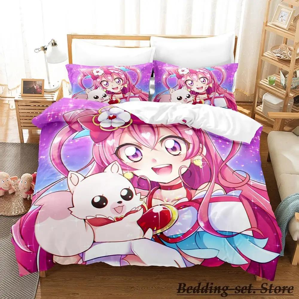 Smile PreCure! Bettwäscheset Einzelbett Twin Full Queen King Size Bettset Erwachsener Kind Schlafzimmer Bettbezugsets Anime parure de lit Bett