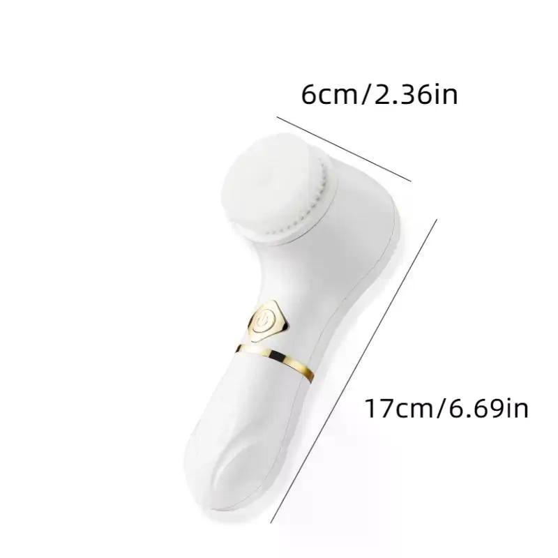 3 In 1 Electric Silicone Facial Brush Cleaner Vibration Rotating Massage Pore Cleansing Instrument Waterproof Beauty Tool
