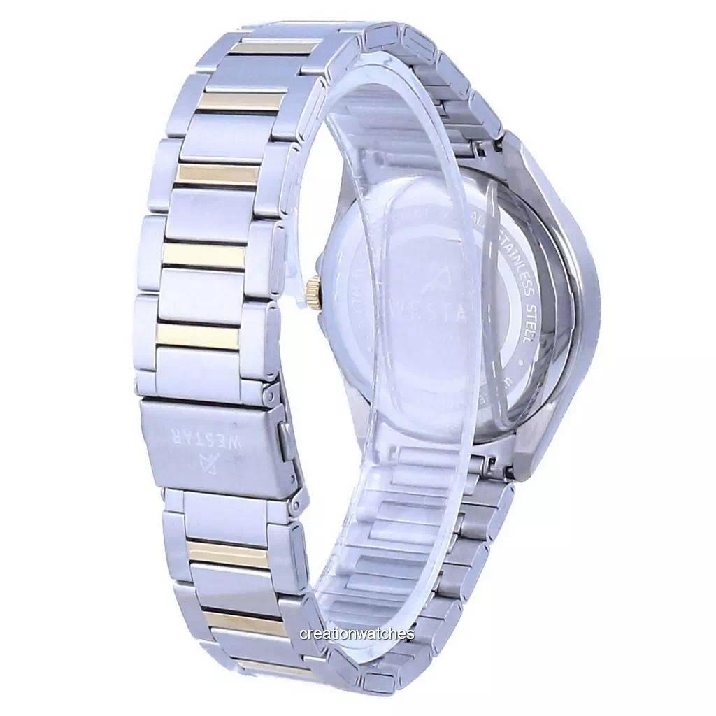 Westar Dwukolorowy zegarek kwarcowy ze stali nierdzewnej 50212 CBN 102 z szampańską tarczą