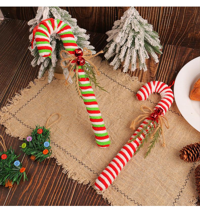 2Pcs Candy Cane Christmas Decorations Ornaments Christmas Decoration Hanging Ornaments for Party Supplies DIY