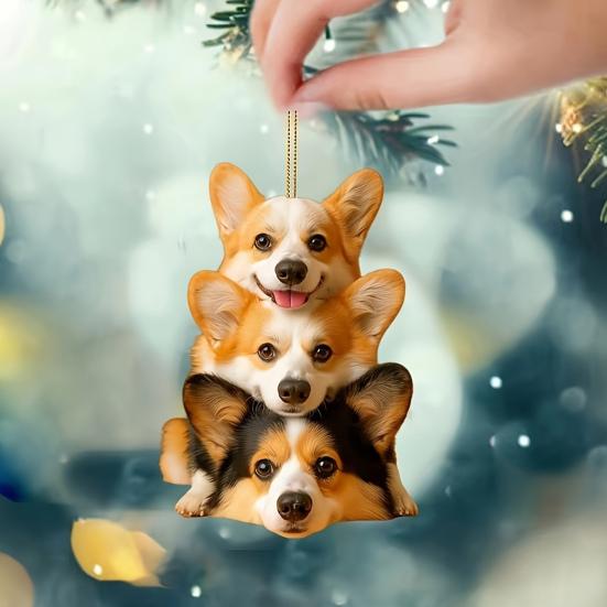 Niedliche Katze Hund Anhänger Auto Rückspiegel Hängende Dekorationen Personalisierter Acryl Charme für Autospiegel Zuhause Festliche Geschenke