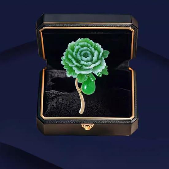 Peony Brooch Resin Flower Brooch Pin Retro Peony Lapel Pin Fashion Accessory