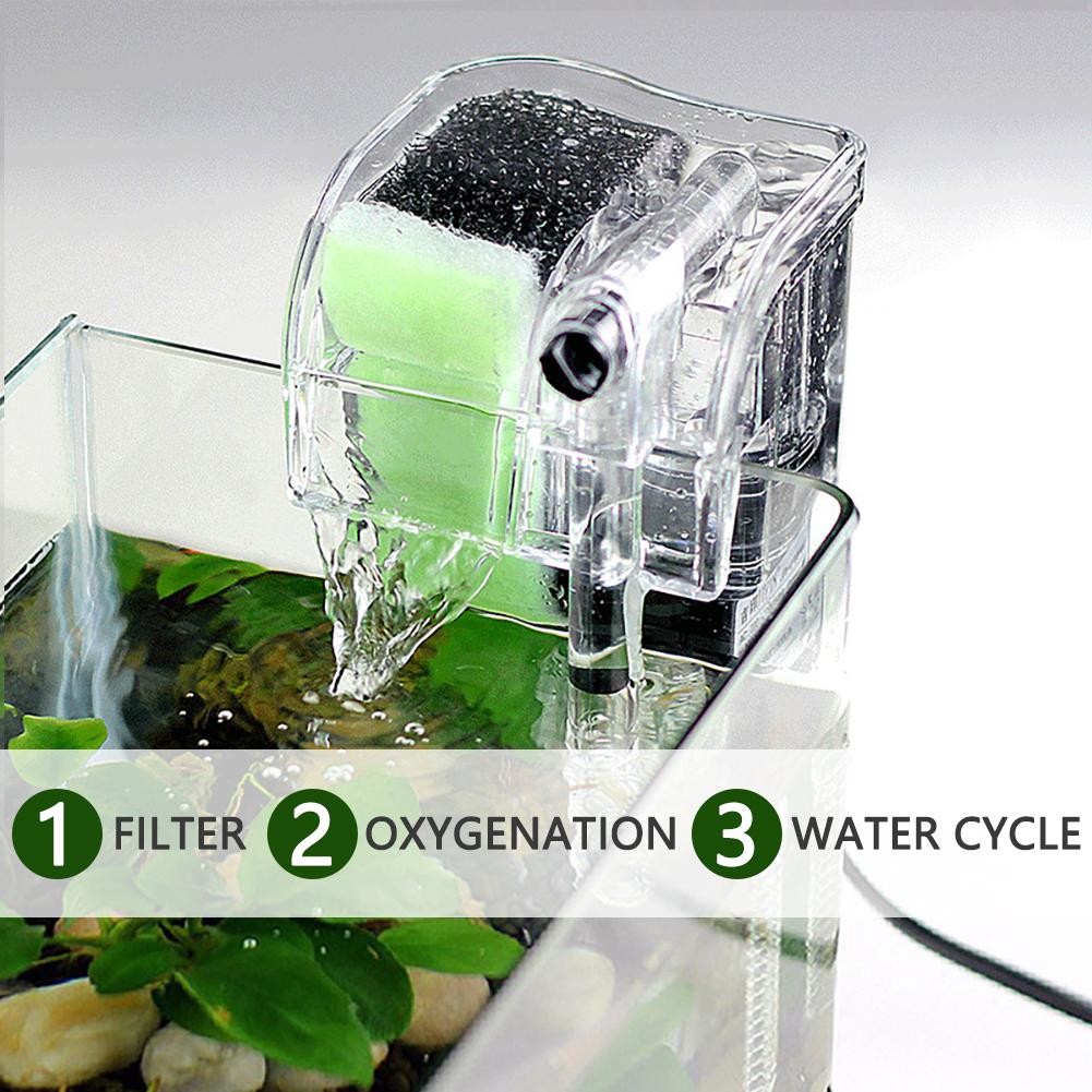 

3-in-1 Fish Tank Water Filter Waterfall External Oxygen Pump Filter Equipment For Aquarium Fish Tank Flat plug#1