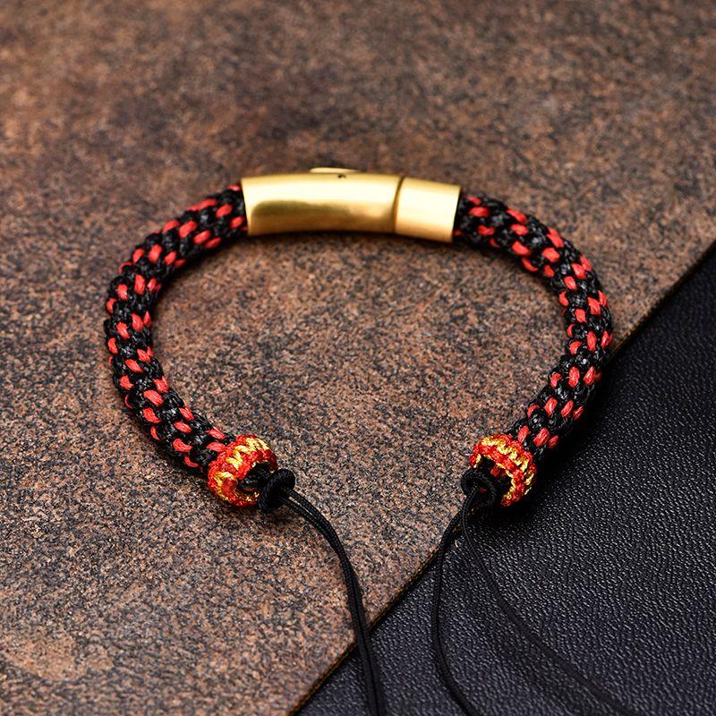 

Веревка Мирная Пряжка Тяньчжу Ремешок для Ношения Полуфабрикаты Можно Нанизывать Бусины Ручные Карты Тибетский Стиль Веревка для Браслета Мужские и Женские Аксессуары Black + red (single rope 14-15cm)