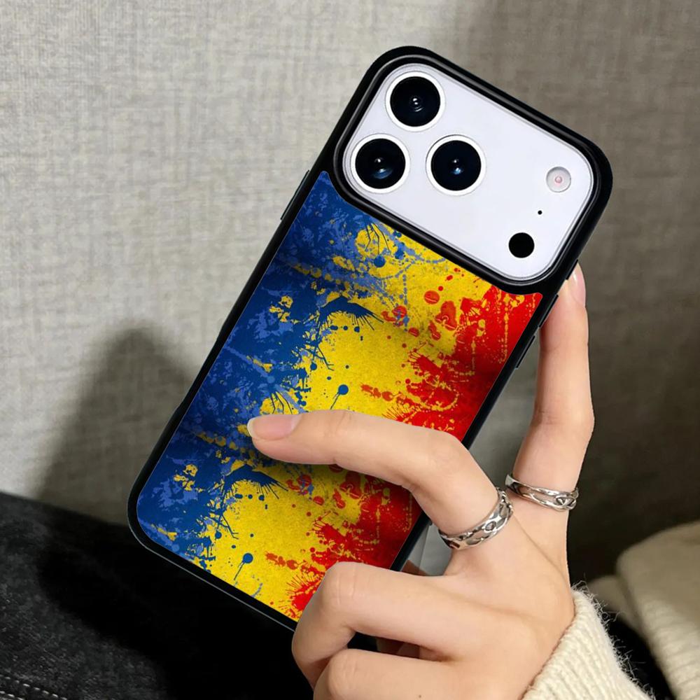 Capa Case for iPhone 17 Air 16 Pro Max 15 Plus 11 13 Mini 14 12 Back Phone Cover Romania Flag