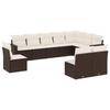 VidaXL Garden Lounge Set with Cushions 10 Pcs, Patio Sofas, Patio Furniture Set, Outdoor Furniture, Brown 3219103