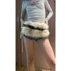 Street Corn-eye Metal Buckle, Furry Patchwork, Niche Belt, Spicy Girl Style, Individual Cinched Waist, Slimming, Versatile Belt