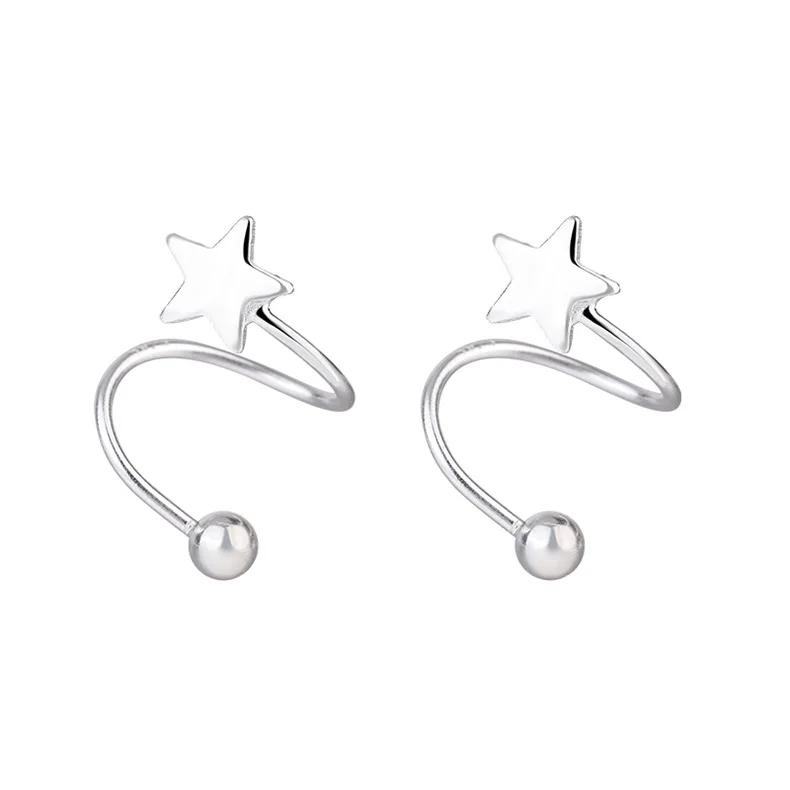 2pcs Stainless Steel Spiral Twisted Stud Earrings, Lip Piercing Heart Star Cartilage Tragus Helix Ear Piercing Jewelry Gifts