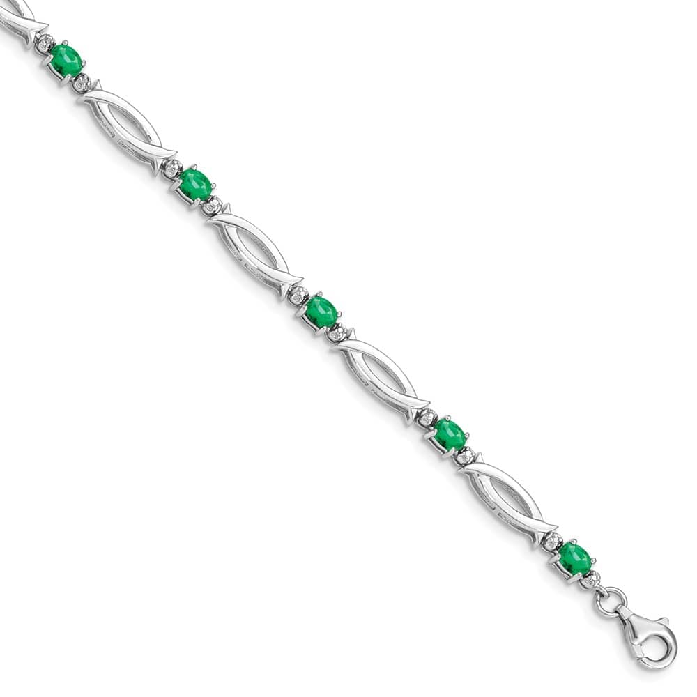 Emerald Tennis Bracelet -925 Sterling Silver