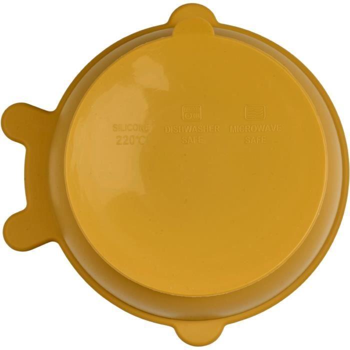 Pack Repas - THERMOBABY - Silicone - Jaune Miel - Assiette, bol, bavoir et cuillères