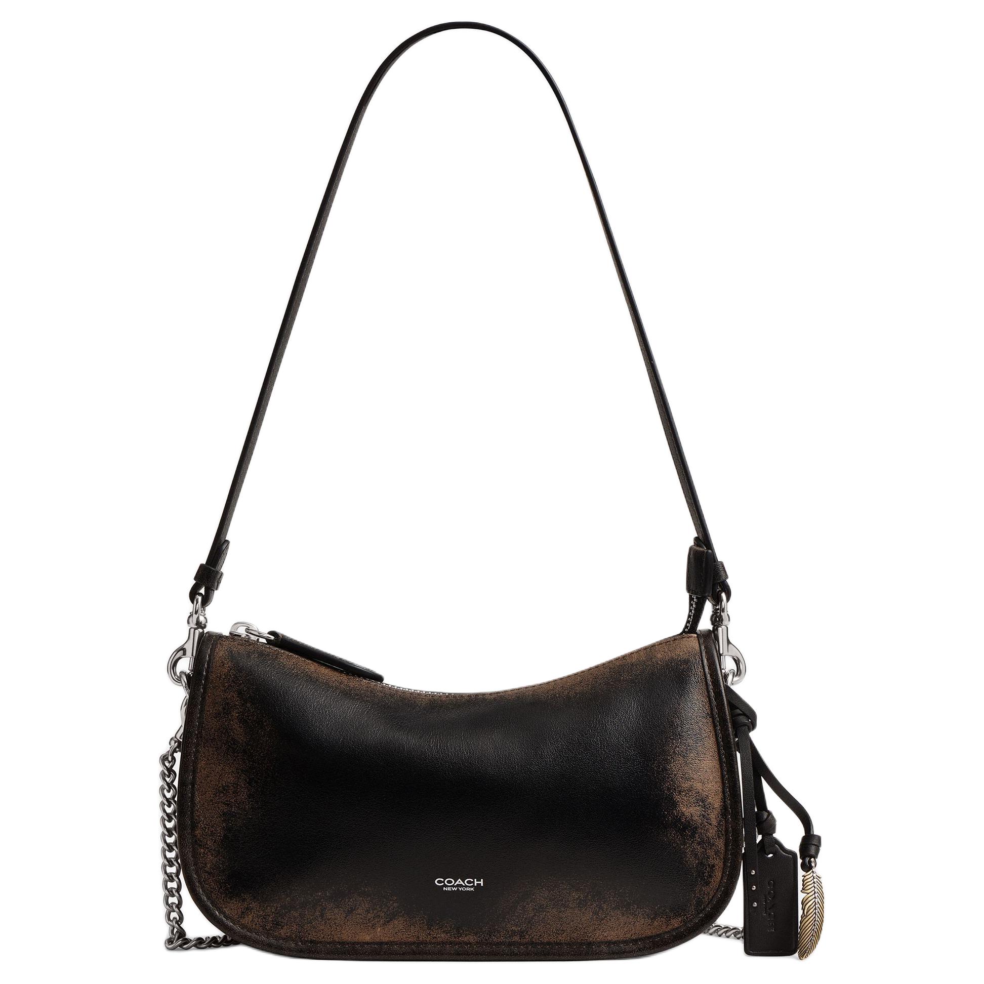 

Coach Waverly 24 Vintage Design Leather Crossbody Shoulder Bag Medium Women bags Black Brown CCC65-LHPMZ Basic Set (Bag+Dust Bag)