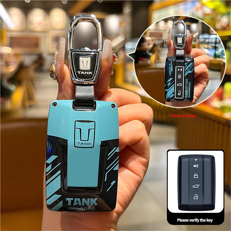 Fob Smart Key Protective Accessories Car ABS & Silicone Key Case Cover Buckle Chain For Great Wall GWM WEY TANK 300 500 Tank300